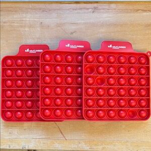 3 Red Pop It Fidget Toys